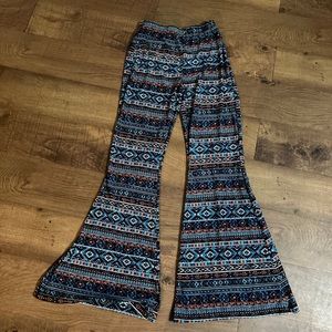 Boho Aztec Bell Bottom Pants